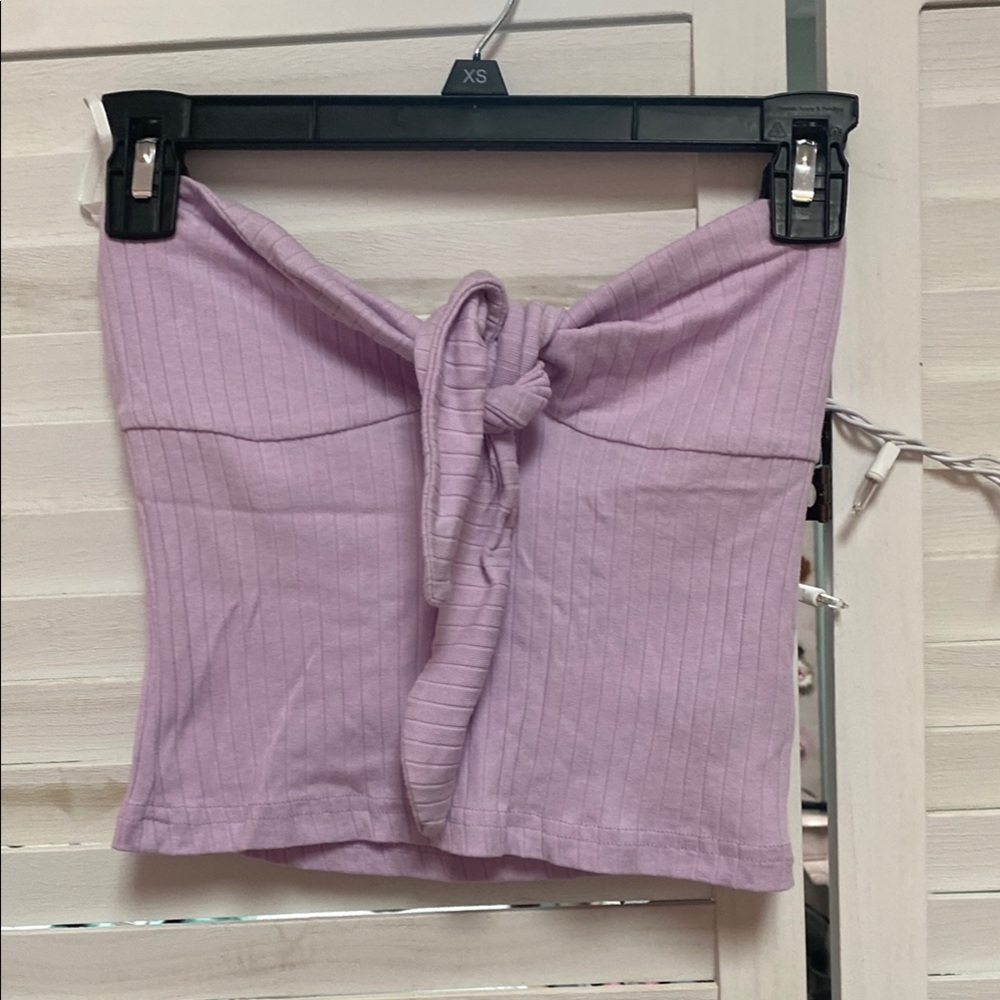 SHEIN Lilac Ribbed Crop Top
